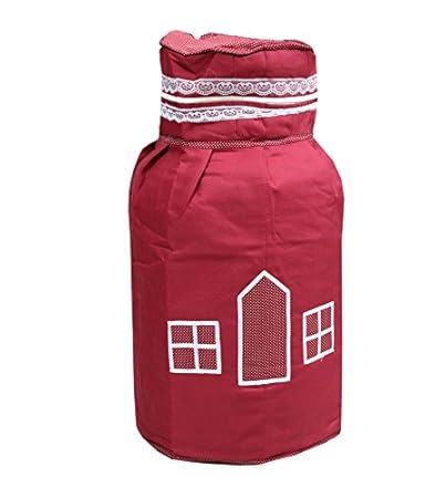 Kuber Industries Cotton Cylinder Cover Set - Red