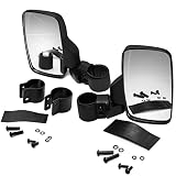 Offroad Rear View Side Mirror for UTV (Pack of 2) for 1.6" - 2" Roll Cage Bar, Break Away w/Adjustable Arm Quad Gear - High Impact Shatter-Proof Tempered Glass (Fits Driver and Passenger Side)