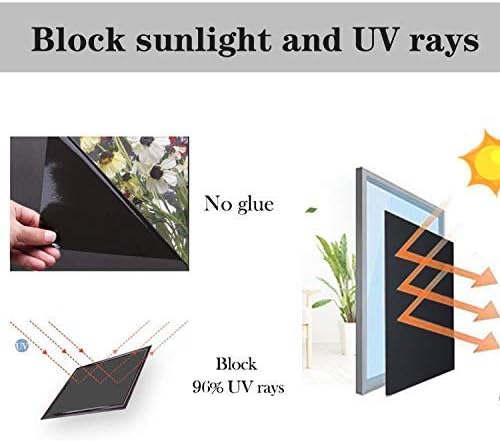 Matte Blackout Privacy Window Film UV Protection Glass Window Sticker Dark Window Tinting Film Light Blocking (90X200cm, Black) - Image 3