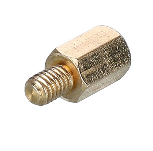 HanTof Replacement PC Mounting #6-32(Inner) to M3(Outer) Brass Jack Screw Standoff,Motherboard Standoffs,ATX Case Standoffs,ATX Standoff for ATX Computer Case - 50 Pack