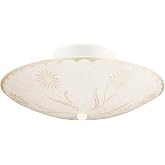 Design House 501619 Traditional 2-Light Indoor Semi-Flush Ceiling Mount Dimmable Frosted Glass for Bedroom Hallway Kitchen Dining Room, White