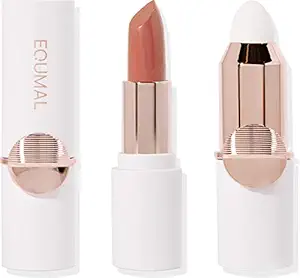 [EQUMAL] NON-SECTION TIPSTICK Bare See-Through #205, Lamuqe Lipstick blender set, Sheer glossy Lipstick, High-pigmentation, Soft Long lasting durable lip (Replaceable Lip blender included)