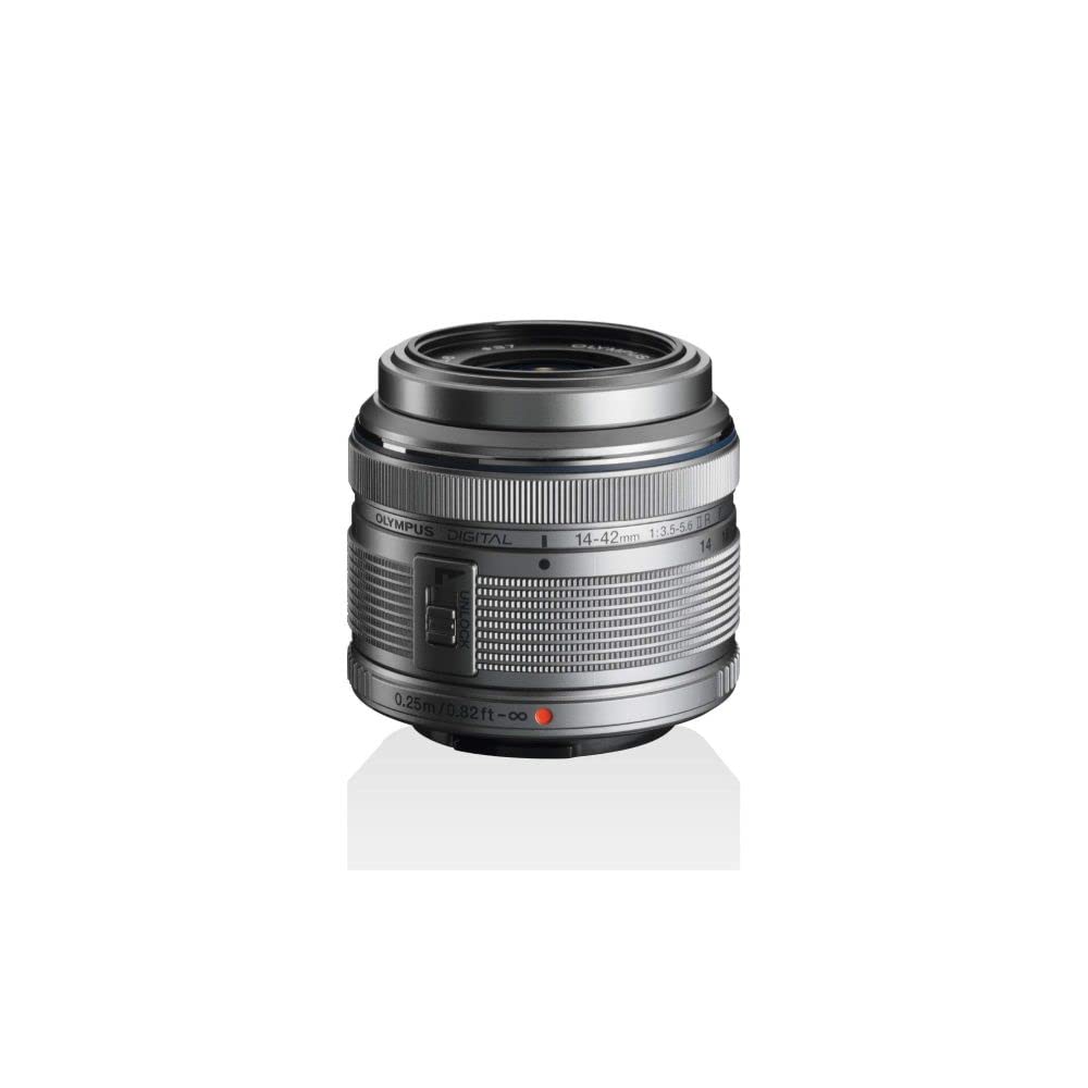 Olympus M.Zuiko Digital 14-42 mm F3.5-5.6 II R Lens, Standard Zoom, Suitable for All MFT Cameras (Olympus OM-D & PEN Models, Panasonic G-Series), Silver