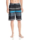 Kanu Surf Men's Viper Stripe Swim Trunk, Black, Large