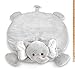 Bearington Baby Lil’ Spout Tummy Time Mat, 30 x 30 Inch Elephant Plush Stuffed Animal Blanket, Baby Elephant Nursery Décor