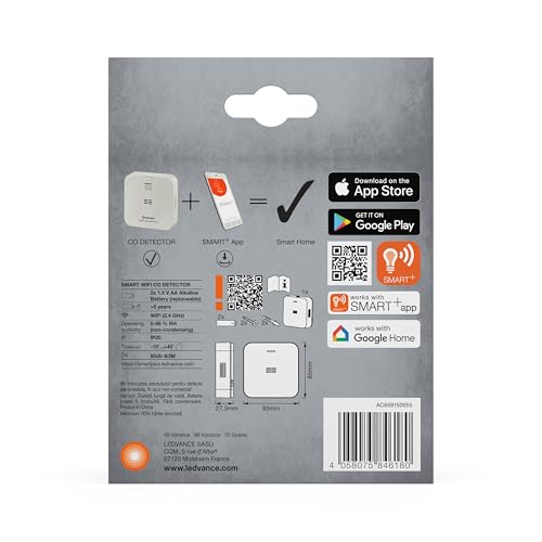 LEDVANCE SMART+ Kohlenmonoxidmelder mit WiFi-Technologie, zertifiziert nach EN 50291, weiß, Kunststoff 8