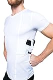 GrayStone Tactical Concealed Carry Men's Gun Holster Shirt V Neck - Concealment Compression Shirt CCW Clothing White X-Large