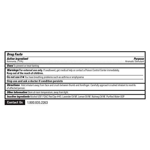 Professional Grade Ammonia Inhalant Ampoules, 100 Per Box - Thumbnail 4