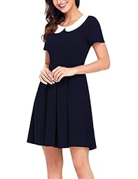 Vestido corto para mujer de manga larga   corta y volantes, de Annigo