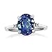 Gem Stone King 3.04 Cttw 925 Sterling Silver Millennium Blue Mystic Quartz and White Topaz Engagement Ring For Women | Oval 10X8MM | Gemstone Birthstone | Available in Size 5,6,7,8,9