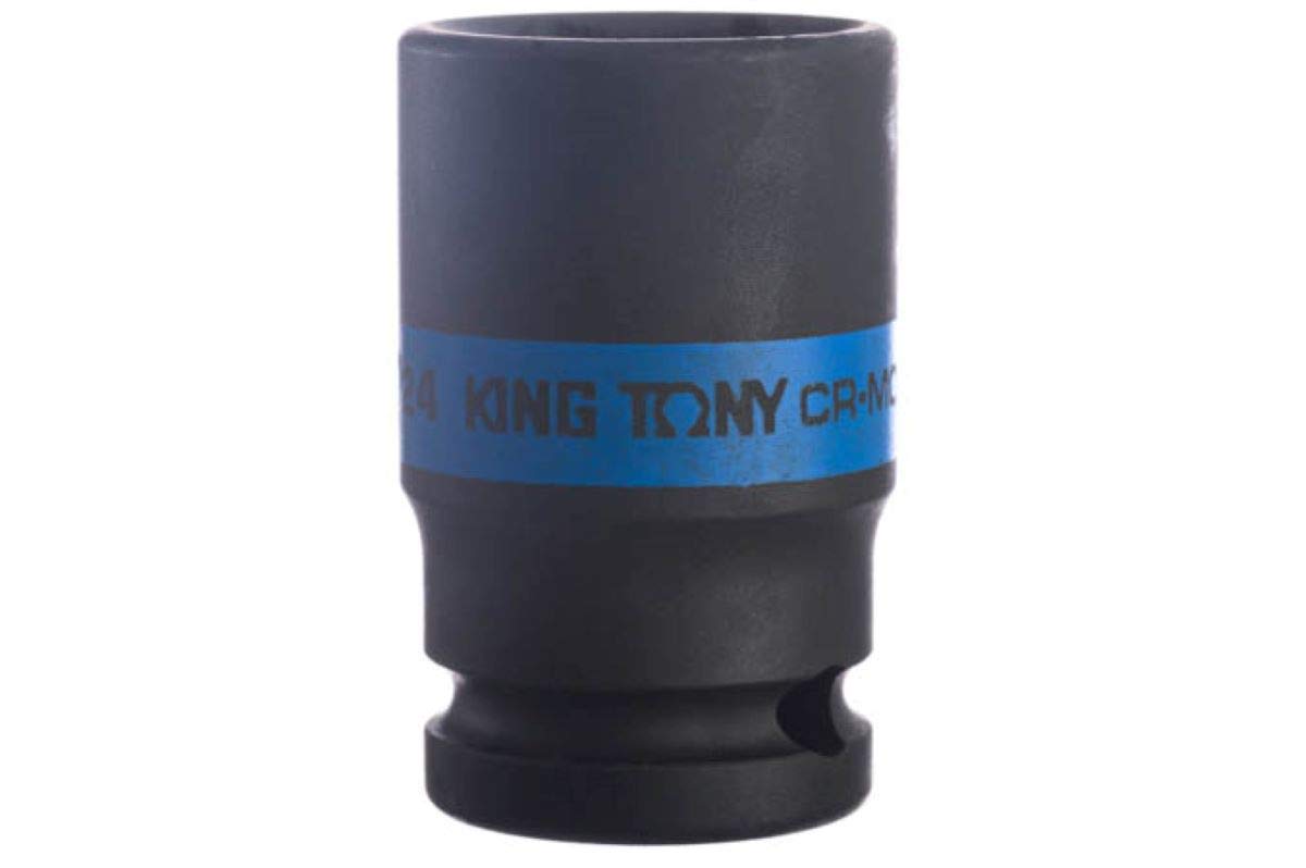 KING TONY 483524M Socket De Impacto Long Pared Fina 1/2" 24mm for DIYers & Professionals, Built for Repair and Installation tasks, 24mm, red