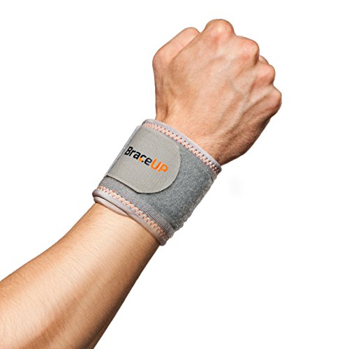 BraceUP® Wrist Compression Strap and Support, One Size Adjustable (Silver), 1 PC