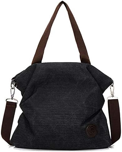 Women Corduroy Canvas Tote Ladies Casual Shoulder Bag Foldable Reusable Shopping Bags Beach Bag Female Cotton Cloth Bag,Black,38x16x32cm