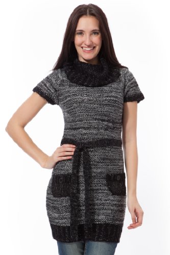 Classic Designs Cowl Neck Belted Cap Sleeve Sweater