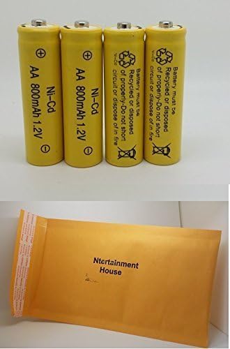 12 Piece Set AA NiCd Ni-Cd 800mAh 1.2V Rechargeable Battery For Solar Lights by Ntertainment House