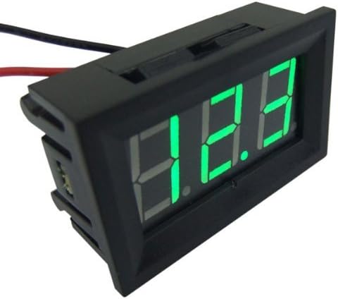 VvW 2 Wire Green LED Panel LED Display Voltage Meter Voltmeter-with Reverse Connection Protection