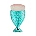 LandFox 4Pcs/Set Fish Scale Makeup Brush Fishtail Bottom Brush Powder Blush Makeup Cosmetic Brush (Blue)