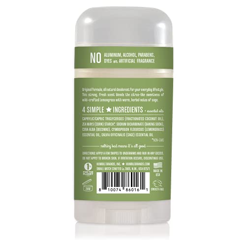Humble All Natural Deodorant, Aluminum and Paraben Free, Cruelty Free