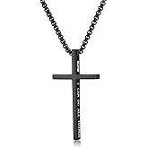 WanLike Minimalist Cross Necklace for Men, 316 Stainless Steel - Inspirational Religious Christian Faith Cross Necklace for Men