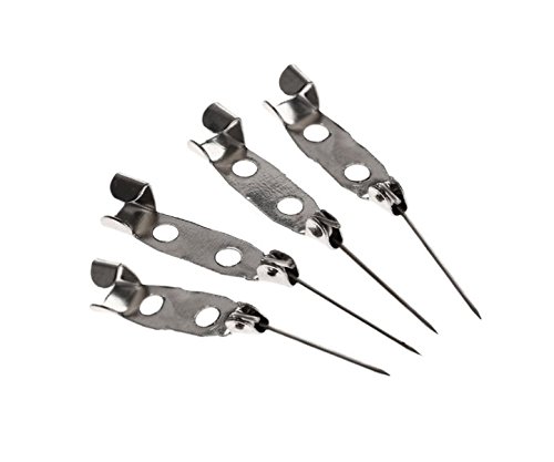 144PCS IFfree 2-Hole Brooch Badge,Metal Brooch Badge Locking Findings Back Safety Catch Bar Pin-30mm.
