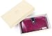 Borgasets RFID Blocking Women's Genuine Leather Wallet Credit Card Holder Zipper Purse Purple