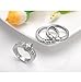 TIGRADE Stainless Steel Women's Silver Wedding Ring Set White Clear Cubic Zirconia Marquise Style Band Size 5 - 11 (7)