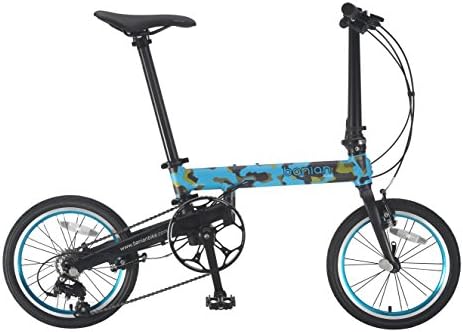 Banian Aluminum 16" Wheeled Folding Bike with V Brakes, Blue