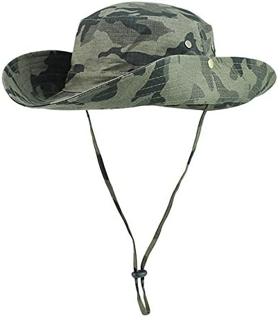 ISEYMI Outdoor Sun Hat Multifunctional Boonie Safari Hat Wide Brim Caps Sun Block Fishing Hat UPF50+
