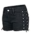 Dressation Womens Street Punk Side Lace Up Shorts Jeans Pants Black