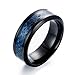 LEEYA NL12 8mm Tungsten Carbide Ring Silvering Celtic Dragon Blue Carbon Fibre Inlay Wedding Band Size 6-13 (11, Black)
