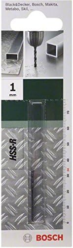 Bosch 2609255000 Metal Drill Bits HSS-R with Diameter 1.0mm, Multicoloured, 1.0 mm