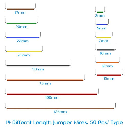 image for anezus 700 Pieces Jumper Wire Kit Breadboard Wires with 14 Assorted Le