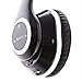 Make mate B0008 Wireless Headphones Bluetooth Stereo Over Ear Wired Headset HIFI Noise Cancelling Headphones with Microphone 3.5 mm jack for Cellphone Computer（Black）