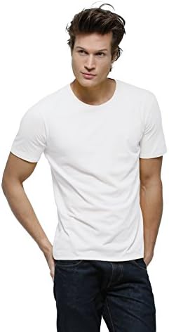 Neushop Men's Voysey 100% Cotton Premium T-Shirt in 27 Colors, White, L