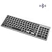 Bluetooth Keyboard, Vive Comb Rechargeable Portable BT Wireless Keyboard with Number Pad Full Size Design for Laptop Desktop PC Tablet, Windows iOS Android-Gray