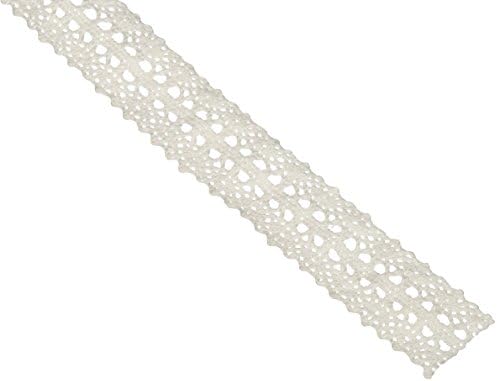 1"x10yd White Crochet Lace Ribbon