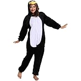 Afoxsos Adult Penguin Onesies Sleepwear Unisex Animal Pajamas Cosplay Costume