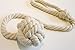 Anjee 2 Pack Curtain Tiebacks, Hand Knitting Cotton Rope Holdbacks for Window Curtain Tie Backs Indoor Outdoor Drapes Pull Backs Ties Drapery Knot Ball Ropes Holders Rural Decorative,1 Pair Beige