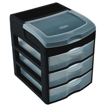 Sterilite 3 Drawer Desktop Unit With Black Frame 8 1 2 L X 7 1