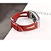 bayite Leather Bands Compatible with Fitbit Charge 2, Replacement Genuine Wristband Straps Women Men, Red Small