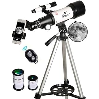 Gskyer Telescope, 70mm Aperture 400mm AZ Mount Astronomical Refracting Telescope for Kids Beginners – Travel Telescope with Carry Bag, Phone Adapter and Wireless Remote