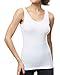 Beilini Women's Camisole Basic Layering Tank Top Wide Strap Stretch White L