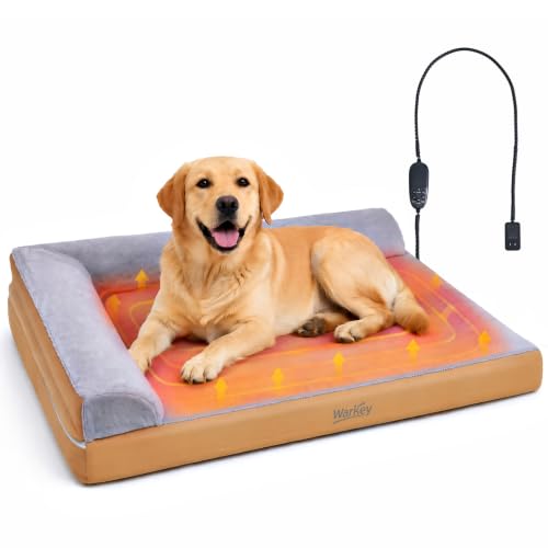 WARKEY Heated Orthopedic Dog Bed