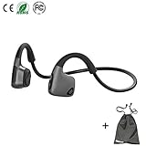 Bone Conduction Headphones Bluetooth Wireless Open Ear Headsets Lightweight Sweatproof Sport Headphones for Jogging Running Driving Cycling Compatible with iPhone Samsung Huawei (Black)