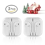Earphones,2-Pack iPhone Earbuds Earphones with Microphone Headphones with Mic and Ideal for All iPhone 6S/6/Plus/iPhone SE/5S/5C/5, Samsung Galaxy S7/S6/Edge, Google, Nexus 6P/5X, HTC One