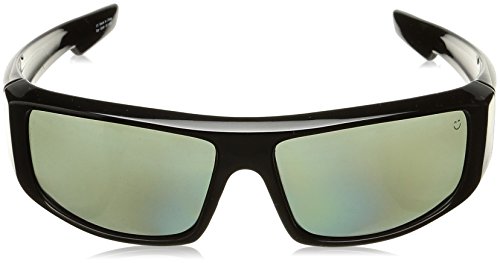 Spy Optic Logan 670939038864 Polarized Wrap Sunglasses, 60 mm (Black/Happy Gray/Green Polar)
