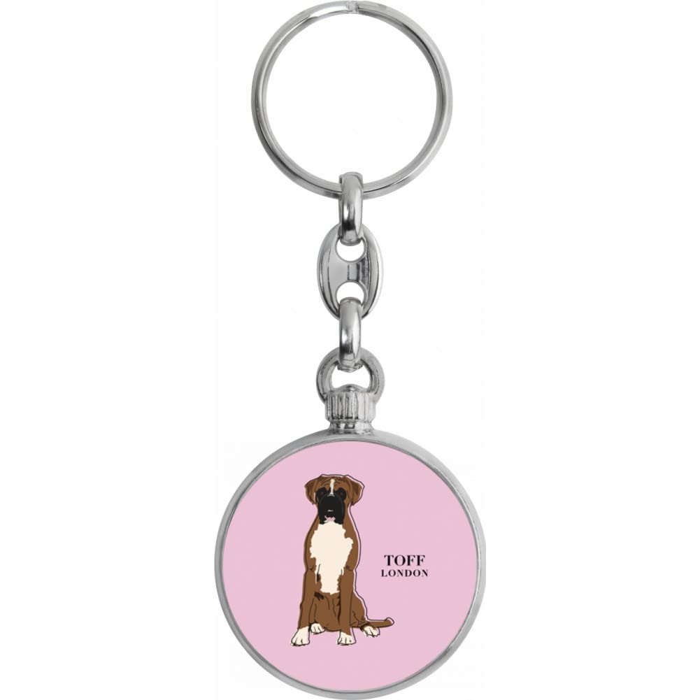 Toff London Brown And White Boxer Dog Keyring