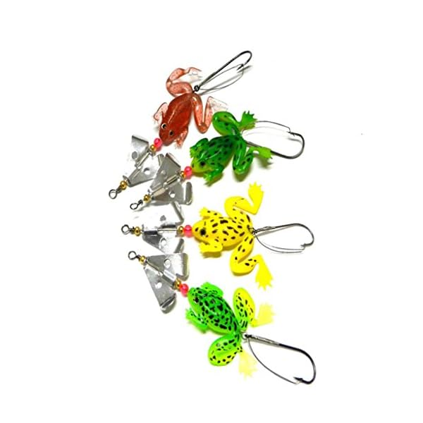 Laimeng4pcs-Rubber-Frog-Soft-Fishing-Lures-Bass