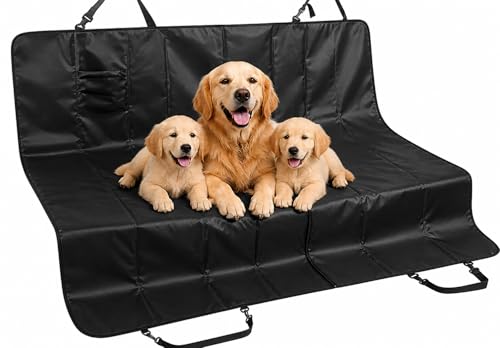 Capa Pet Impermeável para Banco de Carro 140x130cm | Protetor Banco Traseiro para Cachorro e Gato | Antiderrapante, Lavável, Universal, com Abertura para Cinto de Segurança