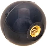 DimcoGray 35mm Dia., M12x1.75 Brass thds., Black Phenolic Plastic Ball Knob - Metric (1 Each)